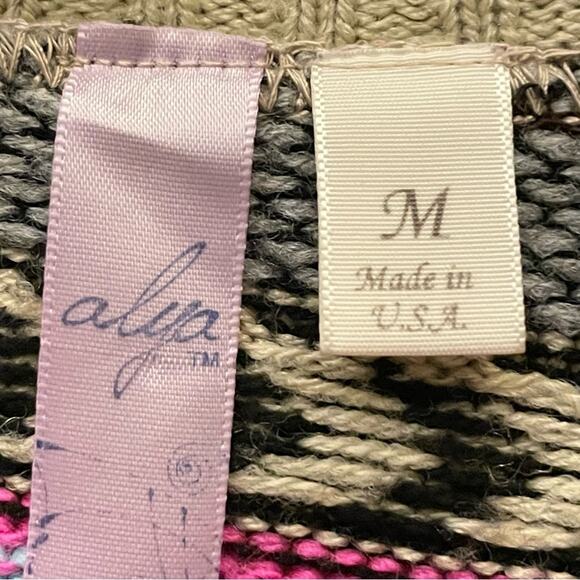 Alya women's open front patterned cardigan size medium M B16 - Picture 2 of 4